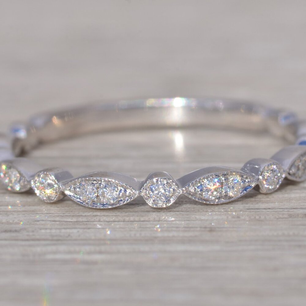 Natural Diamond Band in White Gold